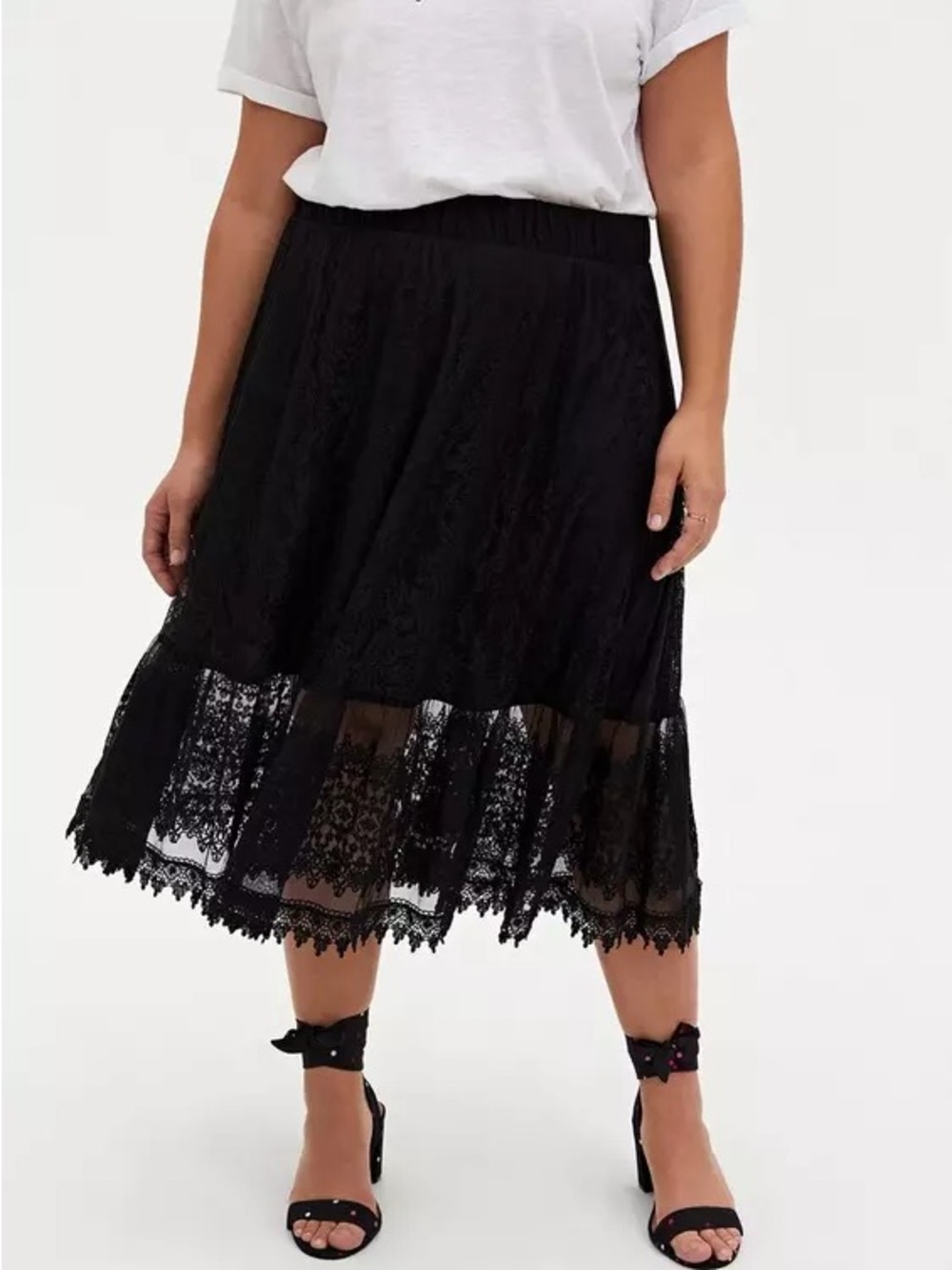 TORRID Whimsygoth Black Lace Skirt Witchy Woman Edgy Boho Size 3X NWT Festival